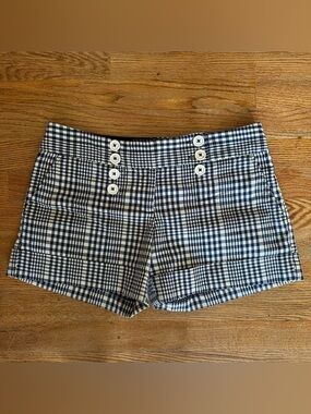Zinc blue plaid micro shorts
